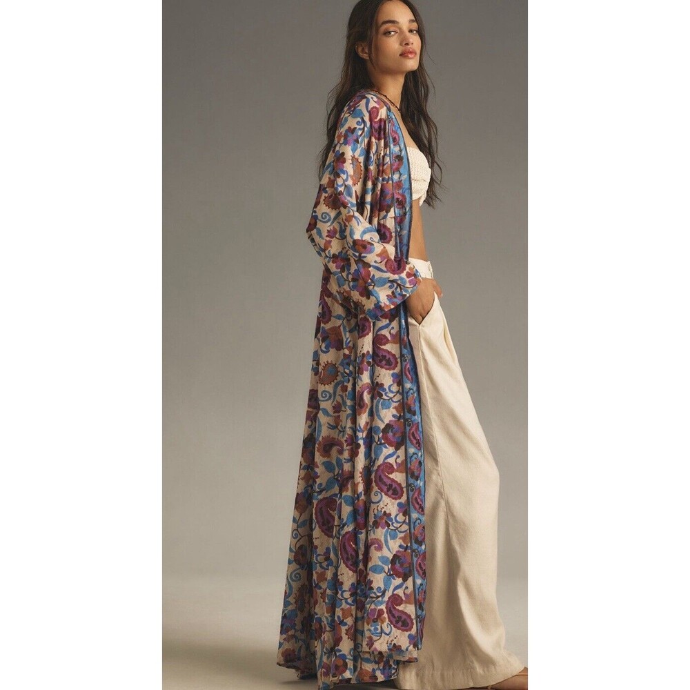 Anthropologie Ollari Cover Up Printed Beach Preppy Bobo Retro Vacay One Size NWT